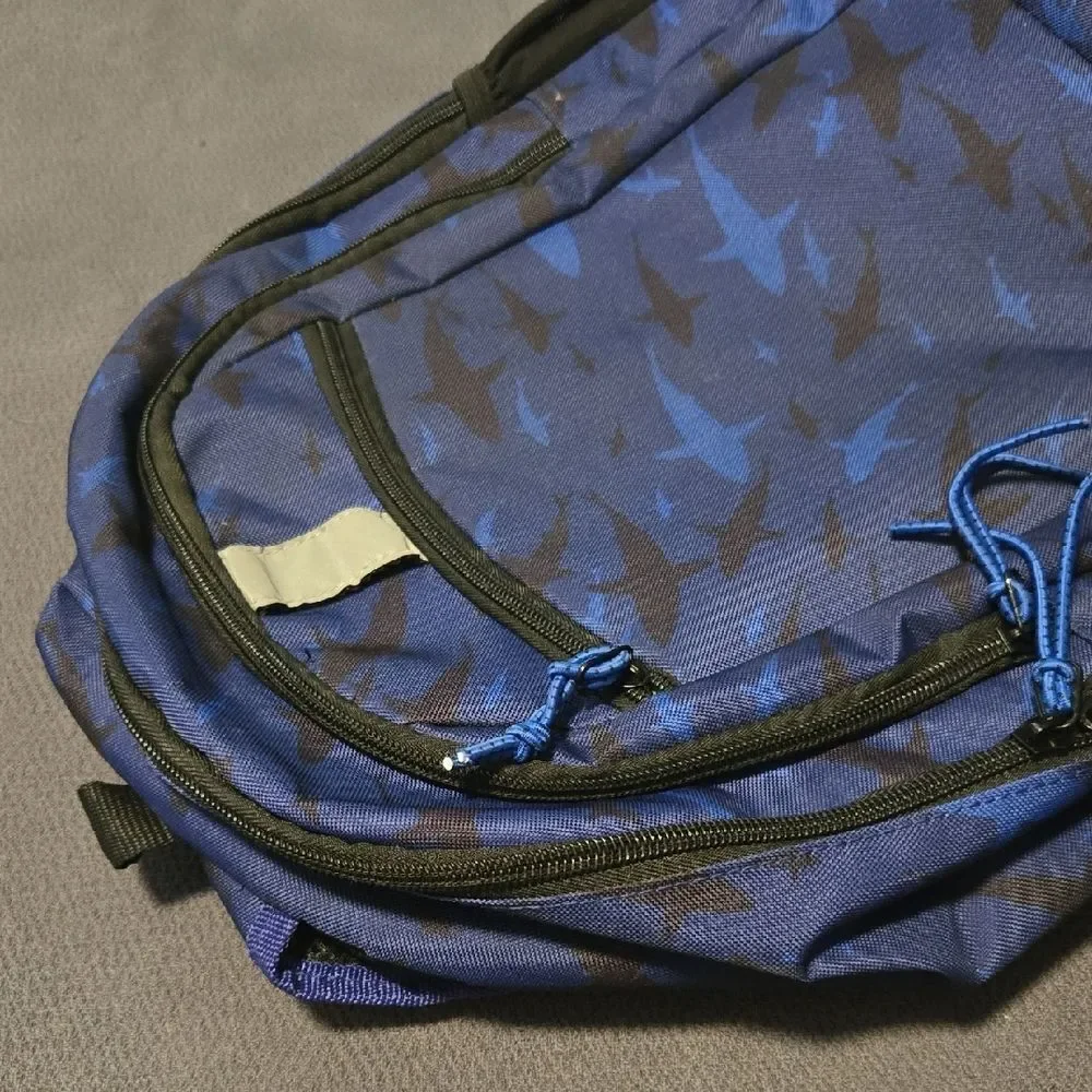 Blue and Black Kids Shark Backpack